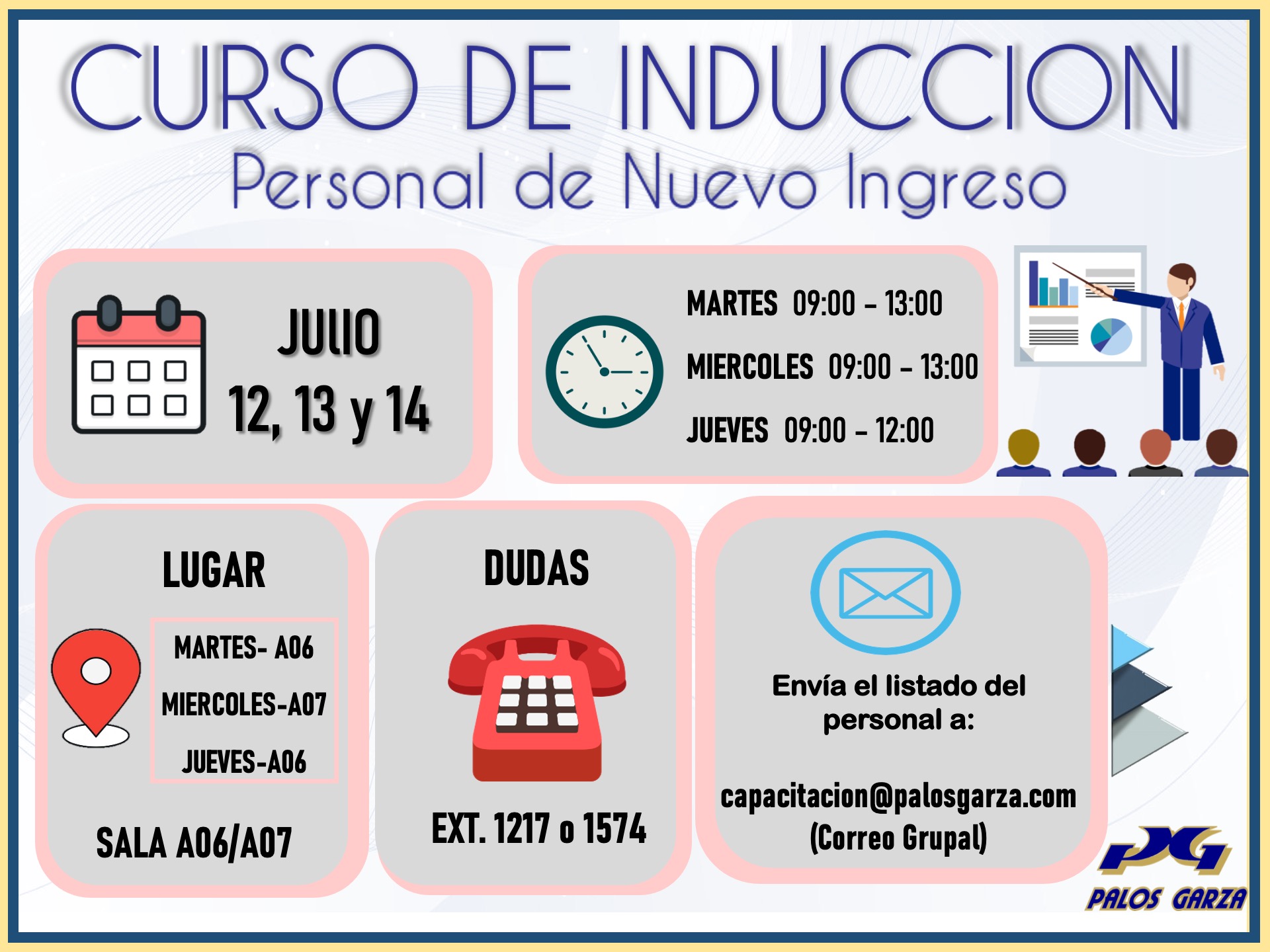 Curso de inducción  - Personal de nuevo ingreso - Julio